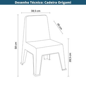 3 Kit 4 Cadeiras Infantil Origami Rivatti 38,5 cm -Largura- Estrutura em Polipropileno -PP- Menta Ambientada